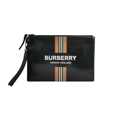 Burberry拼色字母Logo拉鍊手拿包