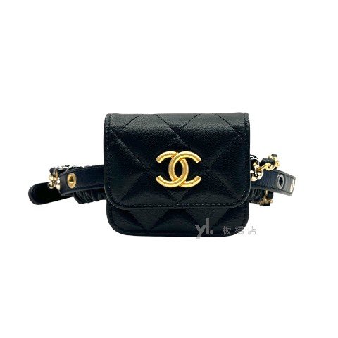 Chanel包包 黑山羊皮大腿耳機盒包AP2553-0