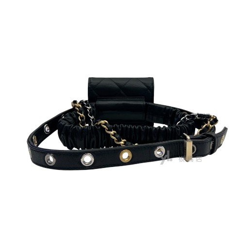 Chanel包包 黑山羊皮大腿耳機盒包AP2553-3