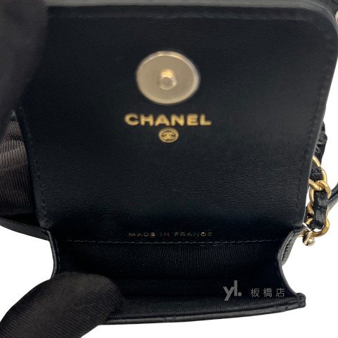 Chanel包包 黑山羊皮大腿耳機盒包AP2553-4