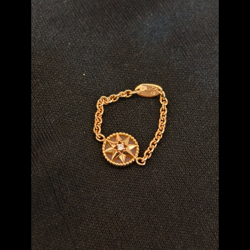 Dior Rose des vents系列 八芒星單鑽戒指 51碼-1