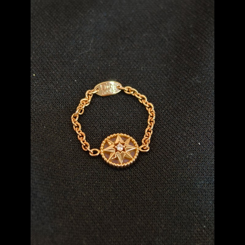 Dior Rose des vents系列 八芒星單鑽戒指 51碼-3