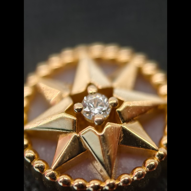 Dior Rose des vents系列 八芒星單鑽戒指 51碼-7