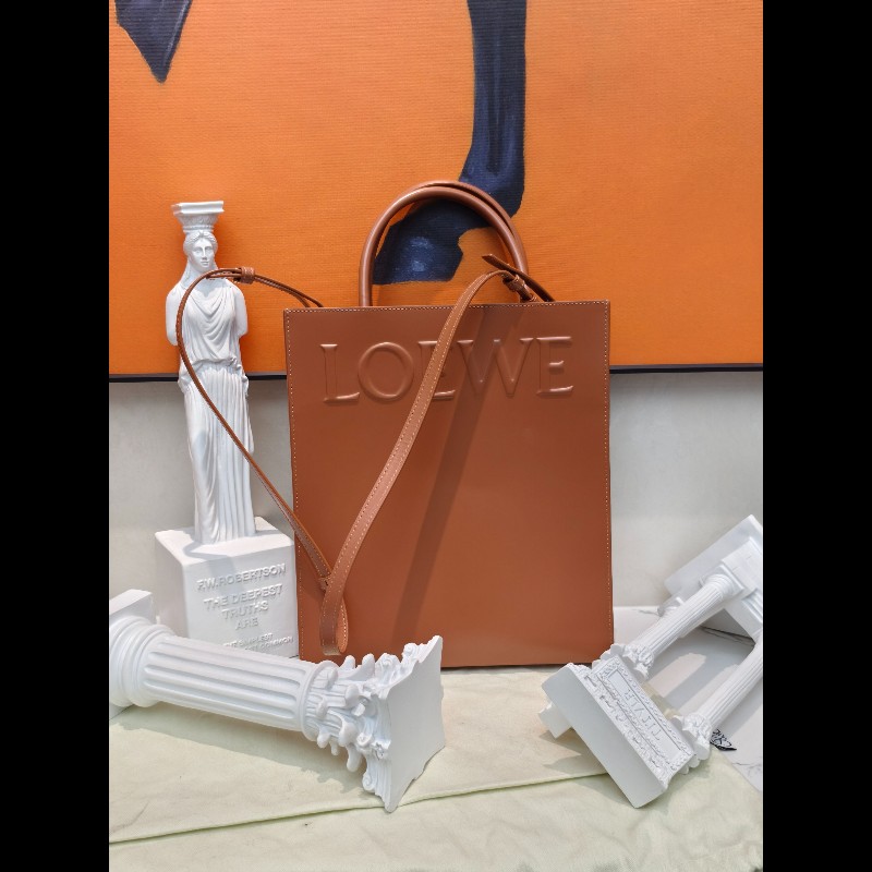 Loewe A4琴譜托特包 焦糖色 肩背包斜背包-0