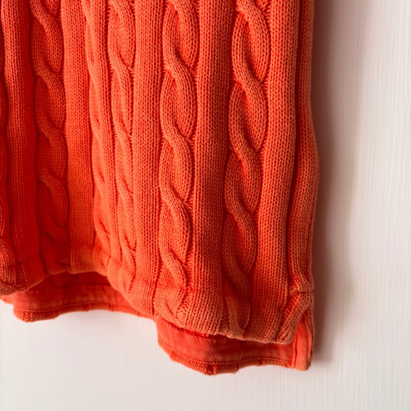 ::POLO BY RALPH LAUREN:: 女款水洗棉麻針織 Polo 衫 橘色短袖上衣 M號-7