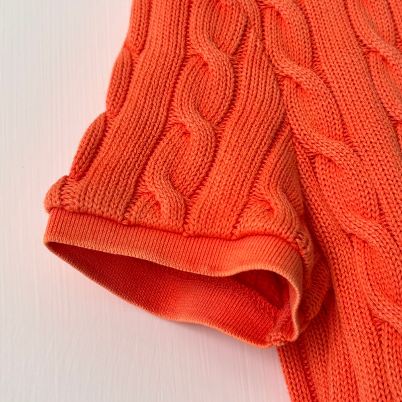 ::POLO BY RALPH LAUREN:: 女款水洗棉麻針織 Polo 衫 橘色短袖上衣 M號-8