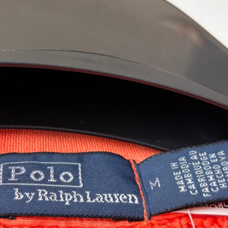 ::POLO BY RALPH LAUREN:: 女款水洗棉麻針織 Polo 衫 橘色短袖上衣 M號-14
