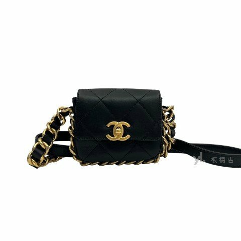 Chanel包包 Coco Mark黑牛皮鏈條肩背包AS2833