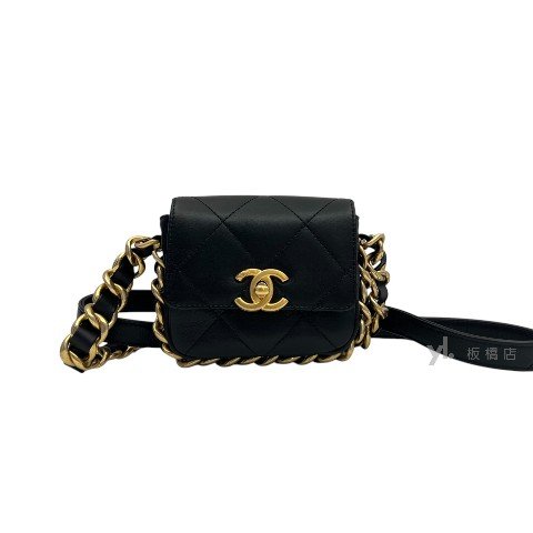Chanel包包 Coco Mark黑牛皮鏈條肩背包AS2833-0