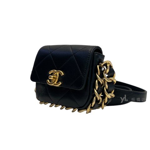 Chanel包包 Coco Mark黑牛皮鏈條肩背包AS2833-2