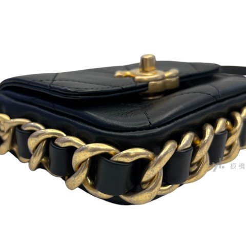 Chanel包包 Coco Mark黑牛皮鏈條肩背包AS2833-6