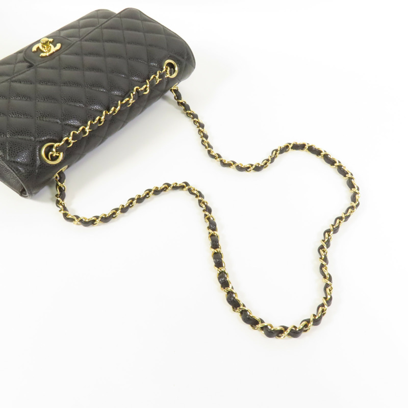 CHANEL 牛皮皮革Classic 25金扣鏈帶肩背袋-4