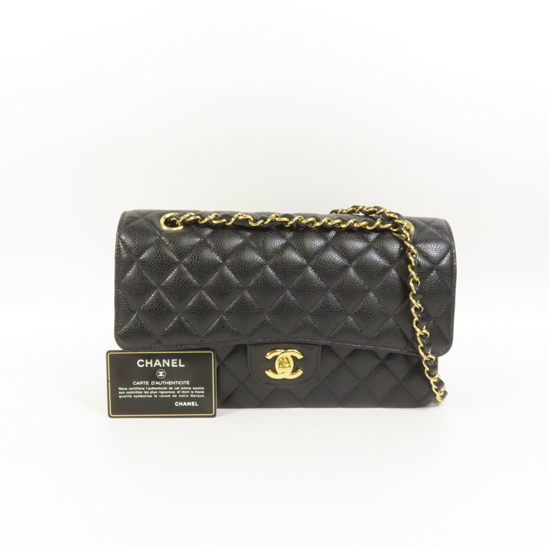 CHANEL 牛皮皮革Classic 25金扣鏈帶肩背袋-10