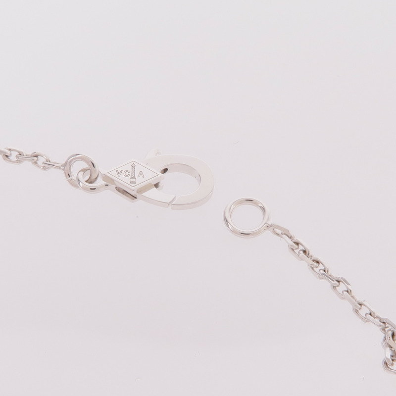 Van Cleef & Arpels 18K白金Vintage Alhambra Diamond Pendant鑽石項鍊-4