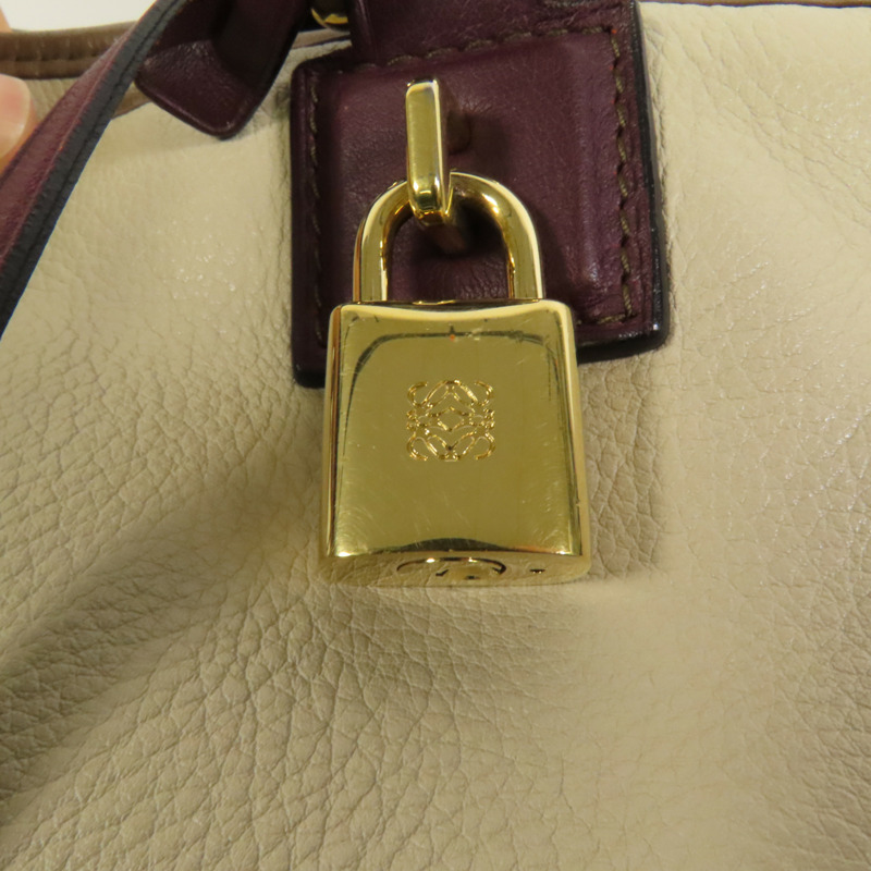 LOEWE 牛皮皮革Amazona 28金扣手挽袋-4