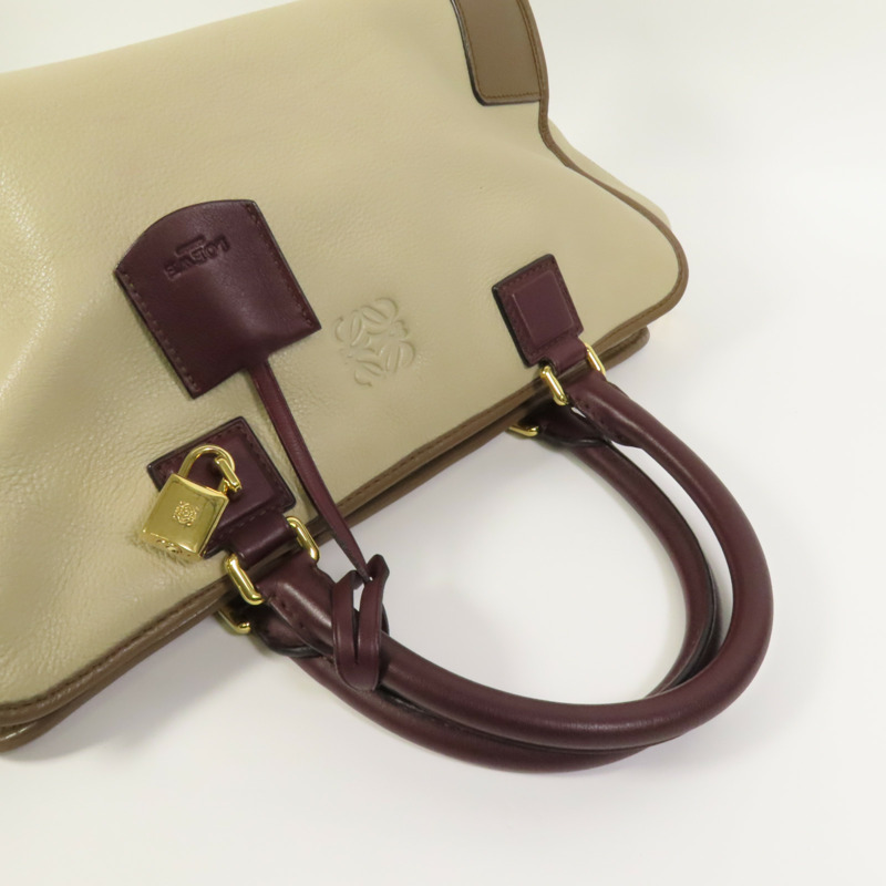 LOEWE 牛皮皮革Amazona 28金扣手挽袋-5