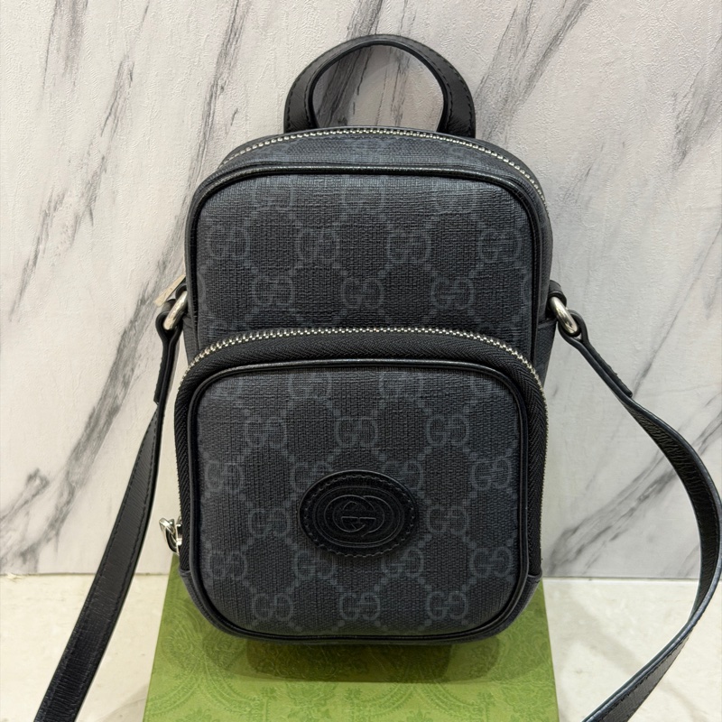 #大全配🈶台灣購證 #99近新 Gucci新款滿版斜挎包 #大手機🉑任務-4