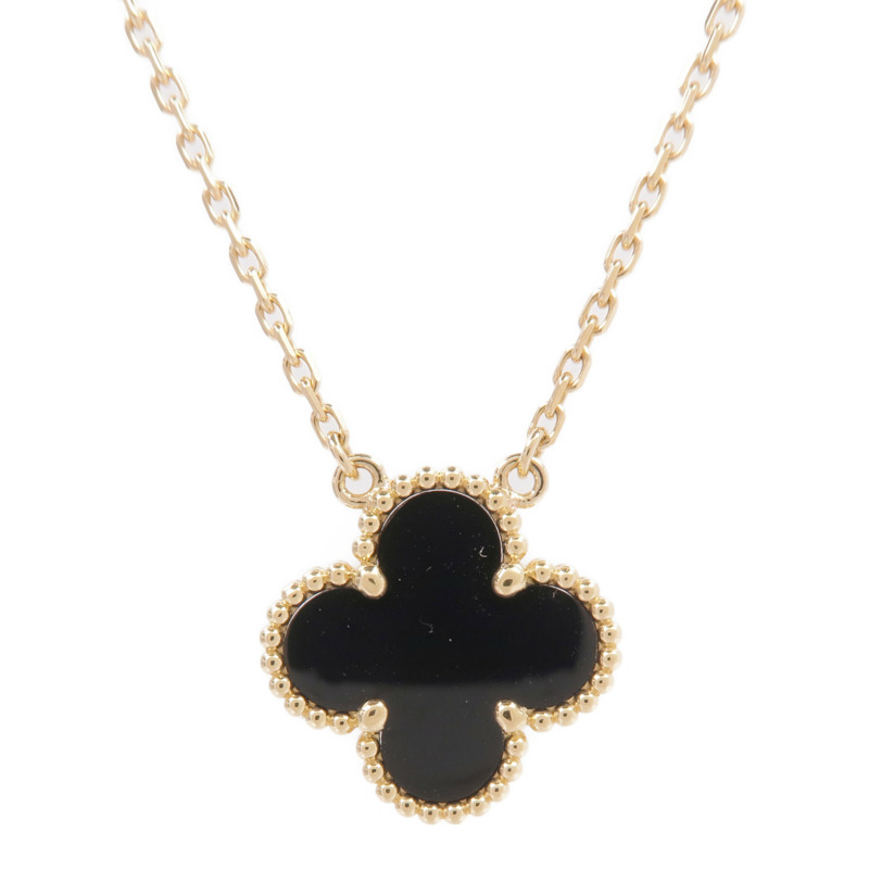 Van Cleef & Arpels 18K黃金Vintage Alhambra Onyx Necklace黑瑪瑙項鍊-2