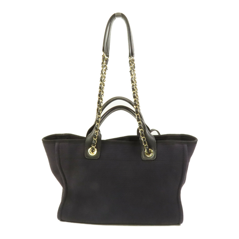 CHANEL 帆布Deauville Tote金扣手挽肩背兩用袋-1