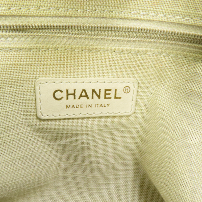 CHANEL 帆布Deauville Tote金扣手挽肩背兩用袋-8