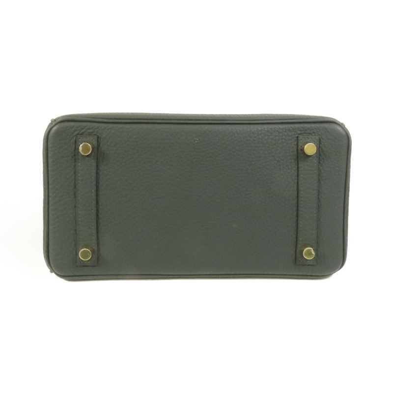 HERMES Togo皮革Birkin 25金扣手挽袋New Vert Fonce-3