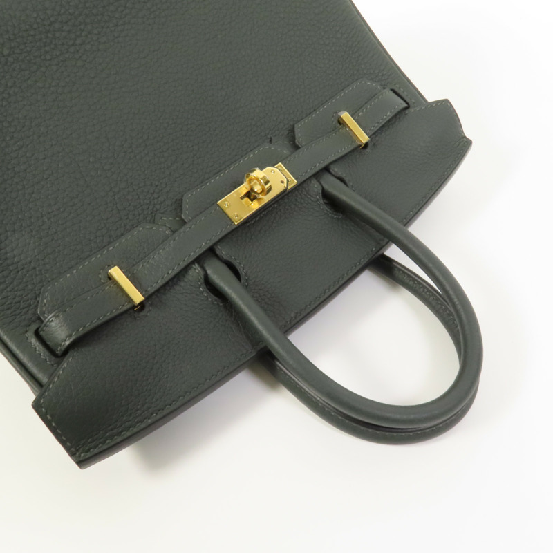 HERMES Togo皮革Birkin 25金扣手挽袋New Vert Fonce-5