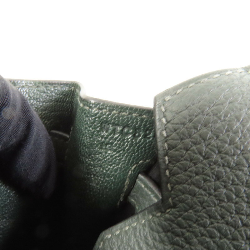 HERMES Togo皮革Birkin 25金扣手挽袋New Vert Fonce-9