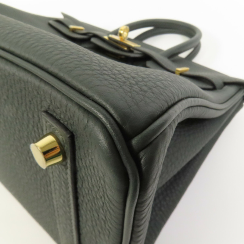 HERMES Togo皮革Birkin 25金扣手挽袋New Vert Fonce-12