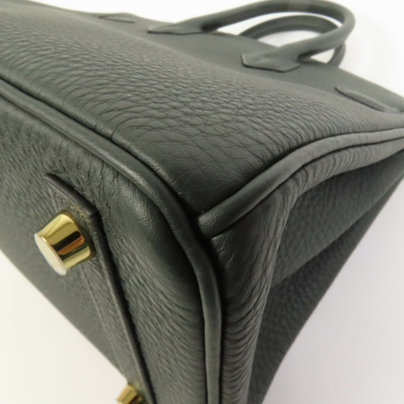 HERMES Togo皮革Birkin 25金扣手挽袋New Vert Fonce-14