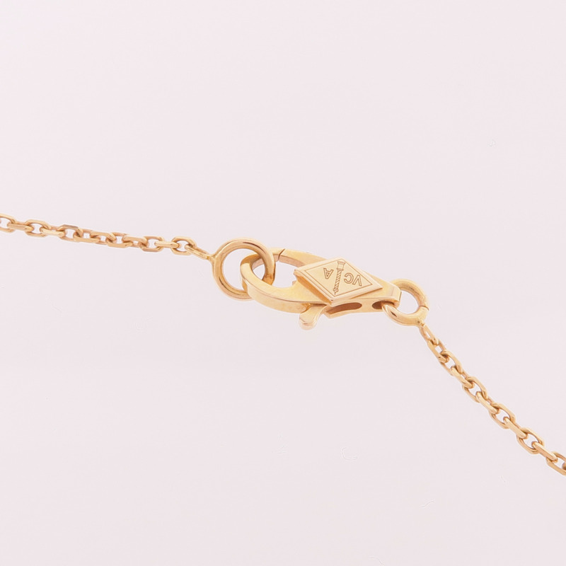 Van Cleef & Arpels 18K玫瑰金Sweet Alhambra Carnelian Pendant紅玉髓項鍊-4