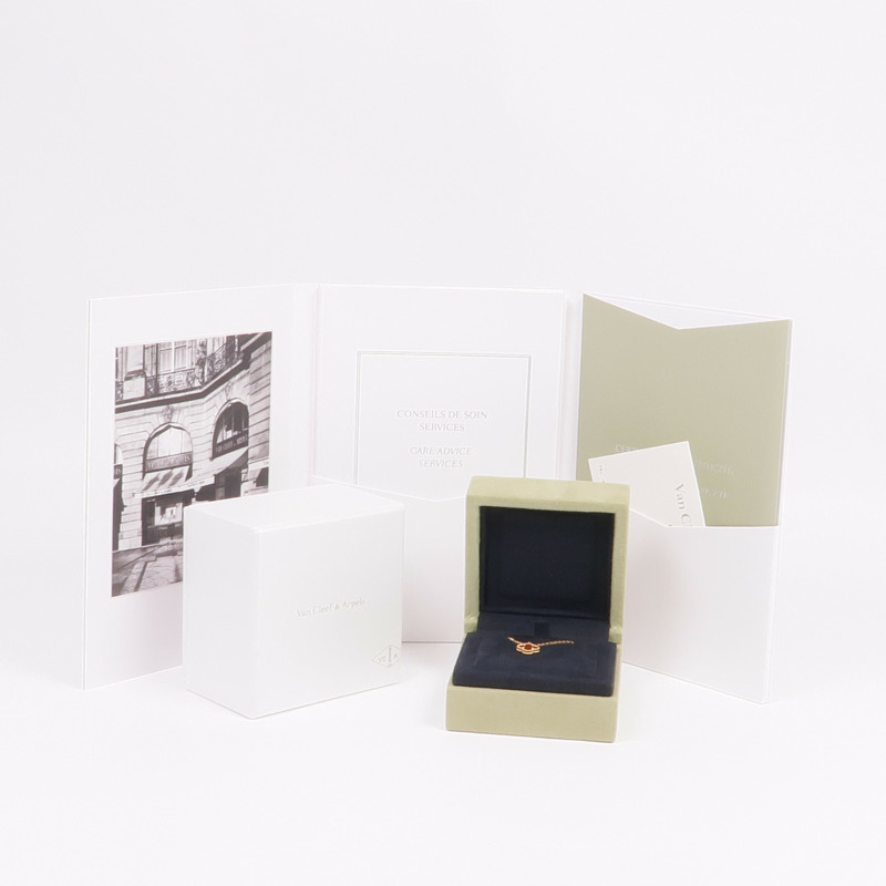 Van Cleef & Arpels 18K玫瑰金Sweet Alhambra Carnelian Pendant紅玉髓項鍊-7