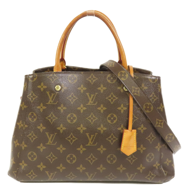 LOUIS VUITTON Monogram Montaigne MM金扣手挽肩背兩用袋-0