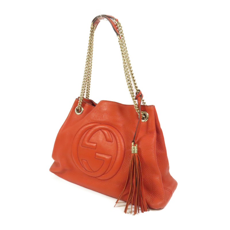 GUCCI 牛皮皮革Soho Pebbled金扣肩背袋-2