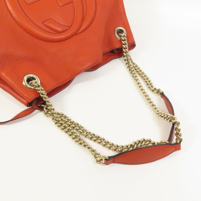 GUCCI 牛皮皮革Soho Pebbled金扣肩背袋-4