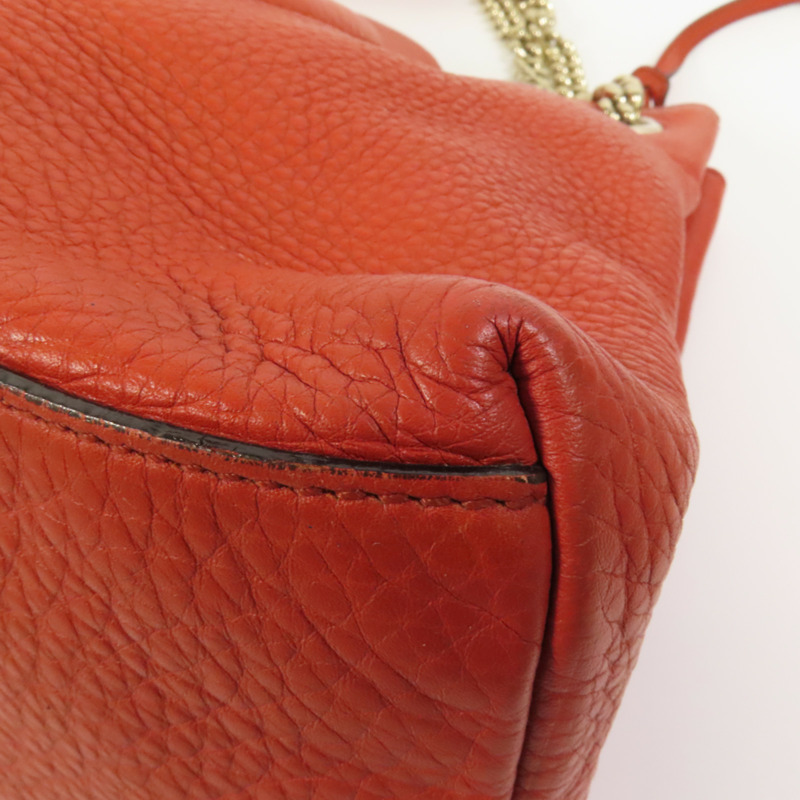 GUCCI 牛皮皮革Soho Pebbled金扣肩背袋-12