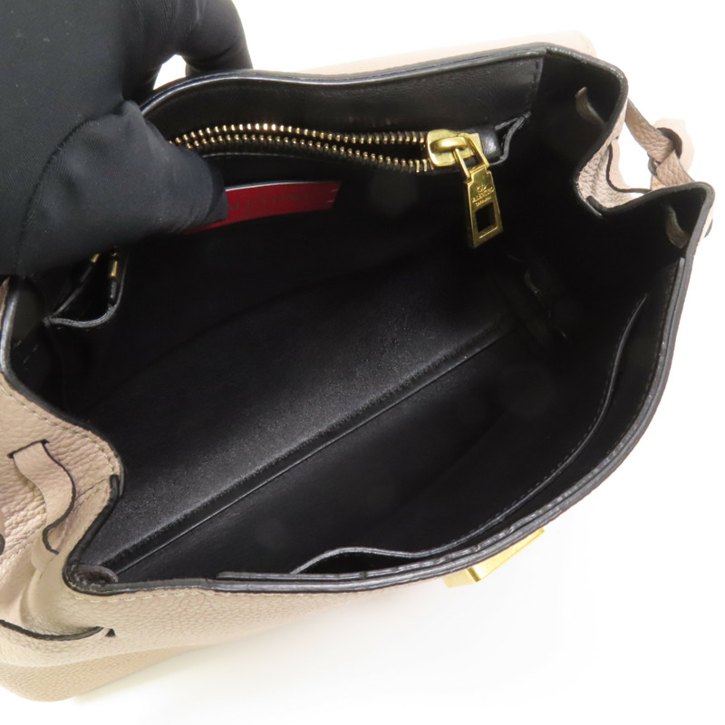 Valentino 牛皮皮革Vring金扣肩背袋-4