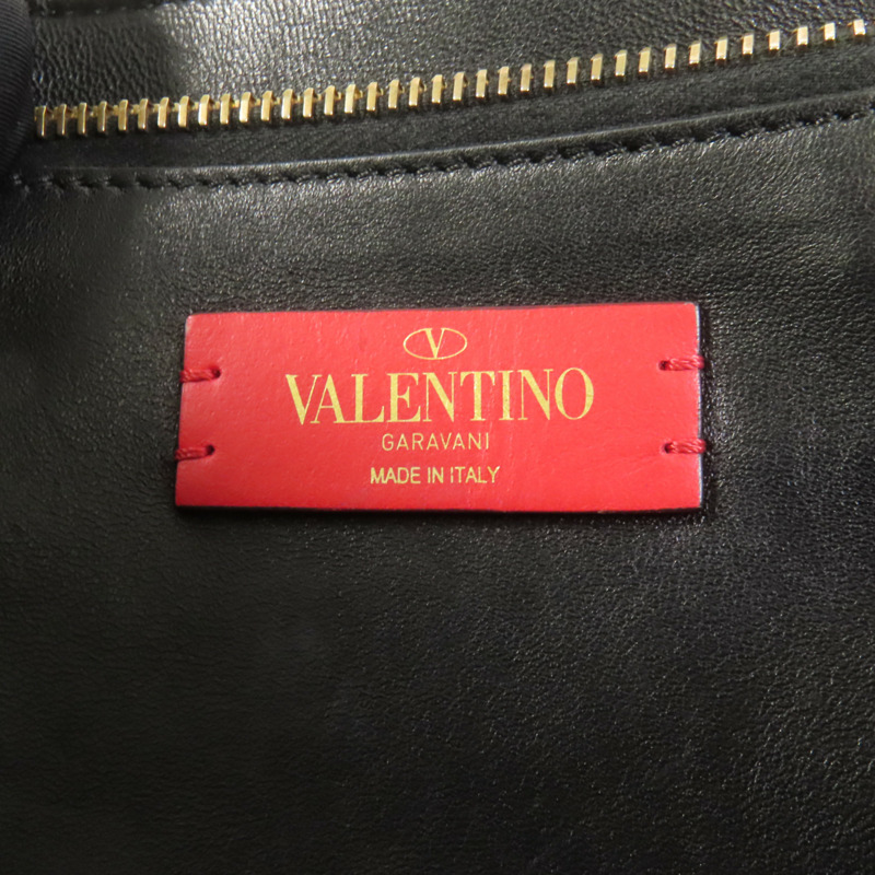 Valentino 牛皮皮革Vring金扣肩背袋-7