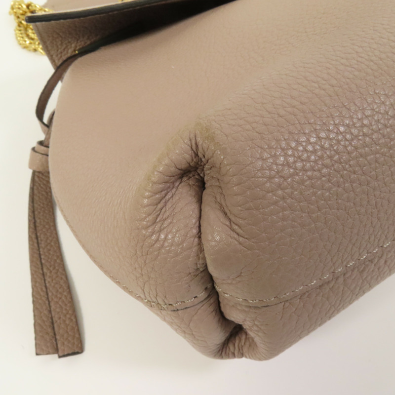 Valentino 牛皮皮革Vring金扣肩背袋-8