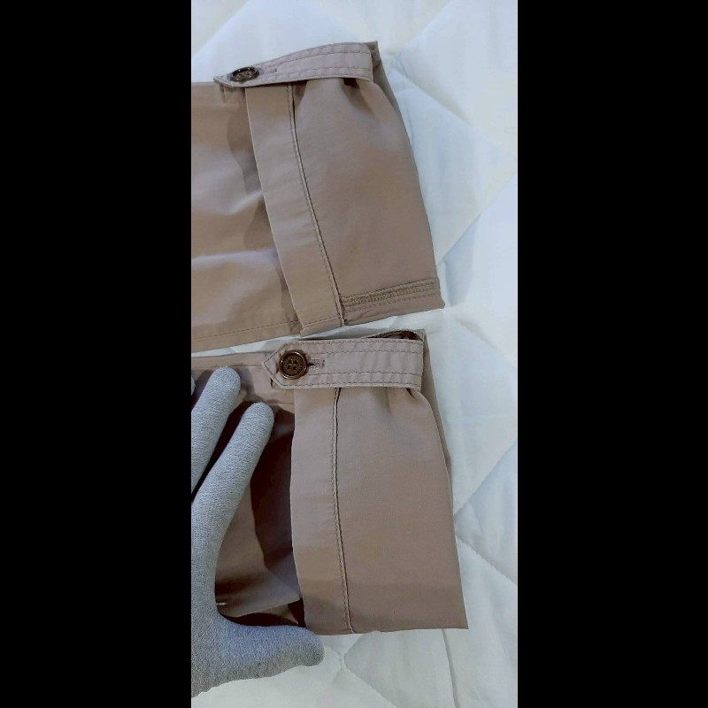 BURBERRY 博柏利 LONDON 牛皮標 女卡其多口袋彈性褲管反折八分褲38號-5