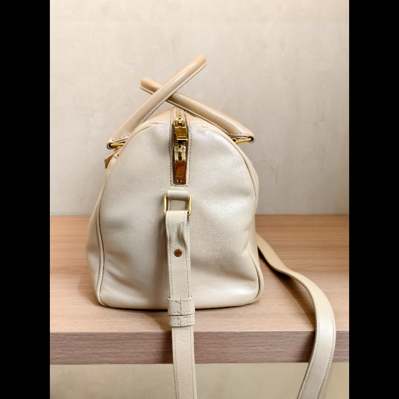 YSL 波士頓手提包 裸色 底長約31cm-2