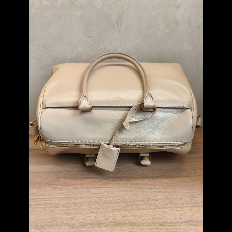 YSL 波士頓手提包 裸色 底長約31cm-4