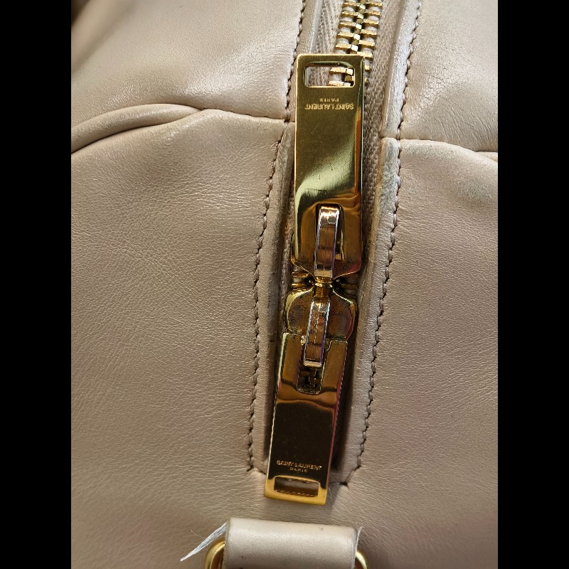 YSL 波士頓手提包 裸色 底長約31cm-9