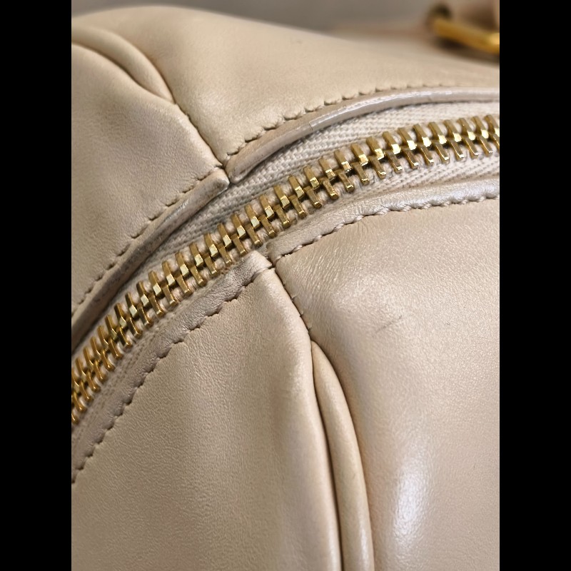 YSL 波士頓手提包 裸色 底長約31cm-10