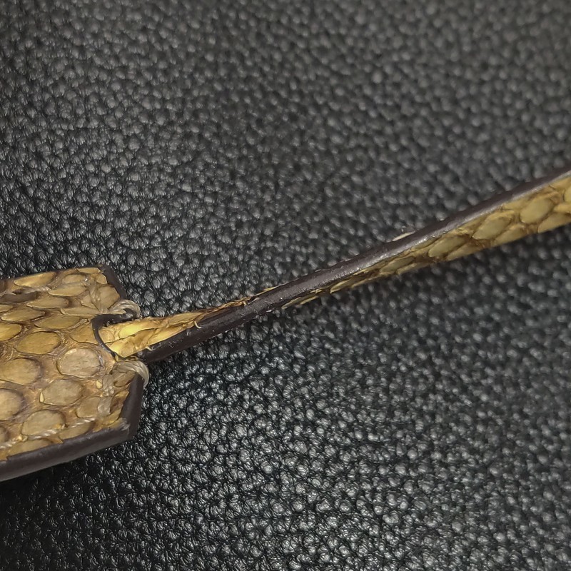 Louis Vuitton (LV) Lockit牛皮蛇皮拼色字母logo手提包-23