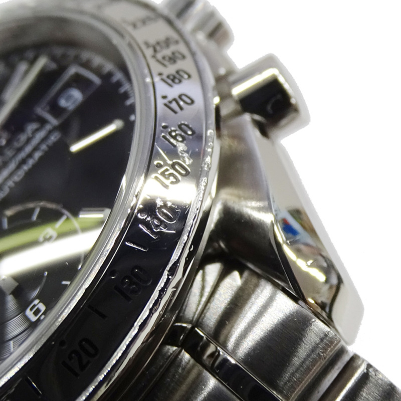 歐米茄超霸系列3513.50男士腕錶，日期顯示，自動上鍊，不鏽鋼錶殼，銀色/黑色，拋光-11