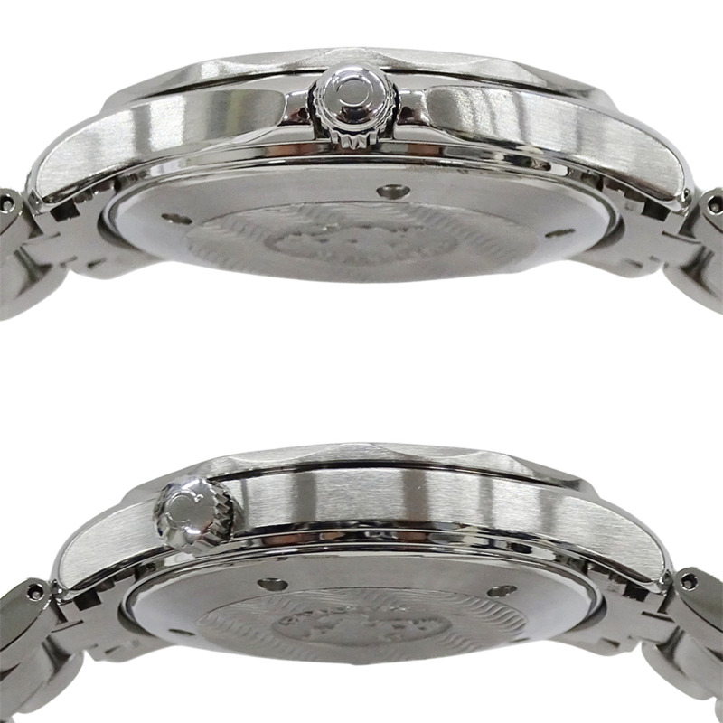 歐米茄海馬系列 2265.80 男士腕錶，品牌專業，300米防水，日期顯示，石英機芯，QZ系列，不銹鋼錶殼，銀色錶盤，藍色錶盤，拋光處理-2