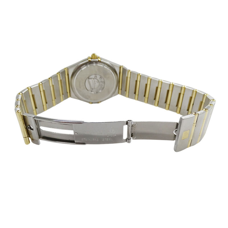 歐米茄星座系列 1212.10 男士腕錶，日期顯示，石英機芯，QZ，不鏽鋼，黃金，全金條，拋光-3