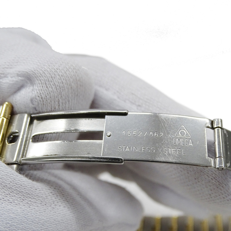 歐米茄星座系列 1212.10 男士腕錶，日期顯示，石英機芯，QZ，不鏽鋼，黃金，全金條，拋光-4