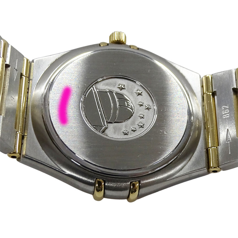 歐米茄星座系列 1212.10 男士腕錶，日期顯示，石英機芯，QZ，不鏽鋼，黃金，全金條，拋光-8