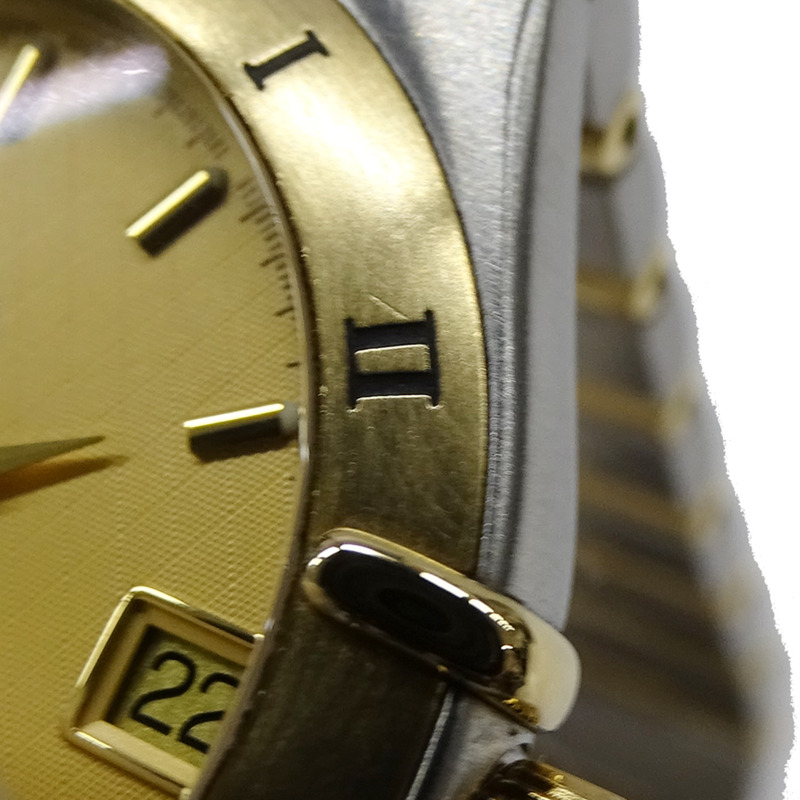 歐米茄星座系列 1212.10 男士腕錶，日期顯示，石英機芯，QZ，不鏽鋼，黃金，全金條，拋光-12